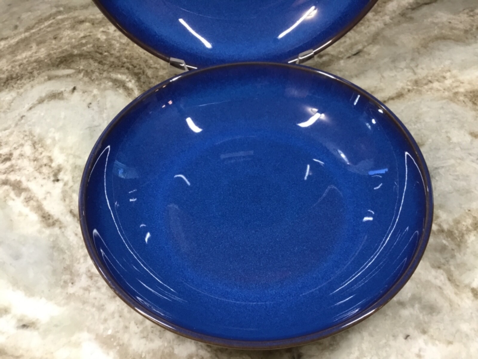 Large Pasta Bowls Denby Imperial Blue. Set Of 2 Made In England. New.