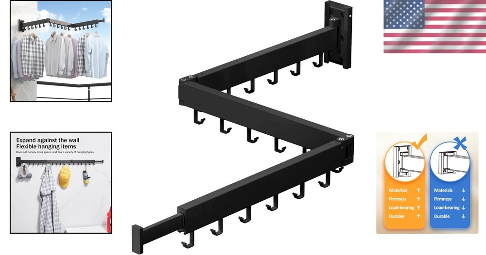 Collapsible Wall-Mounted Drying Rack - Space Saving Aluminum Laundry Solution