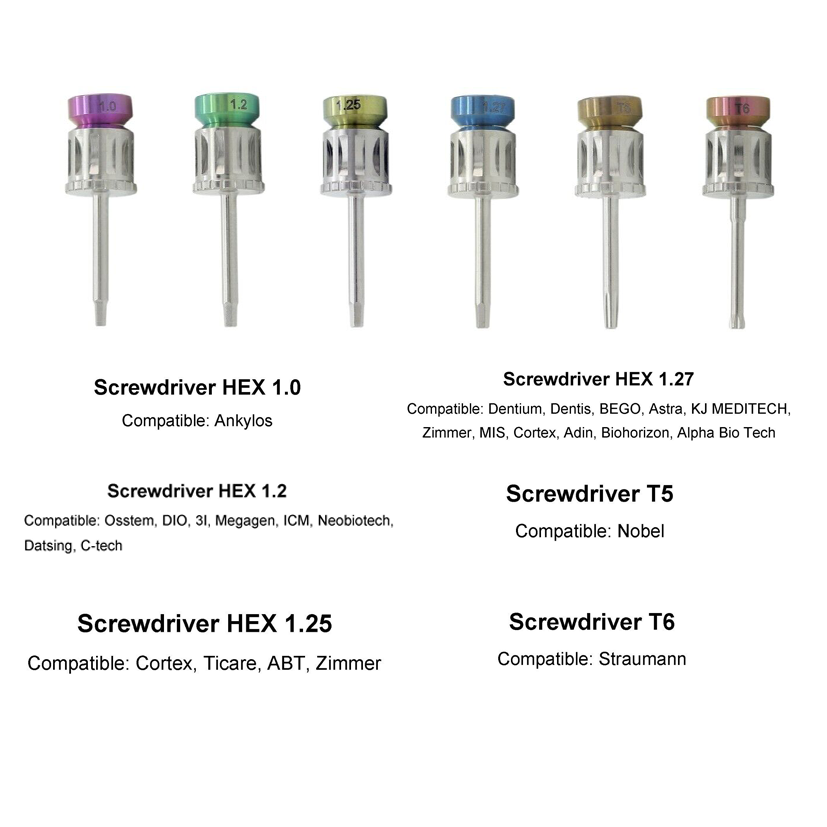 Dental Implant HEX Driver Torque Wrench Straight Multi-Unit Locator Mini Ball