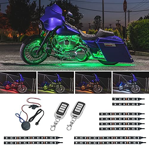 10pc Advanced Million Color LED Motorcycle Accent Underlow Light Kit - 15