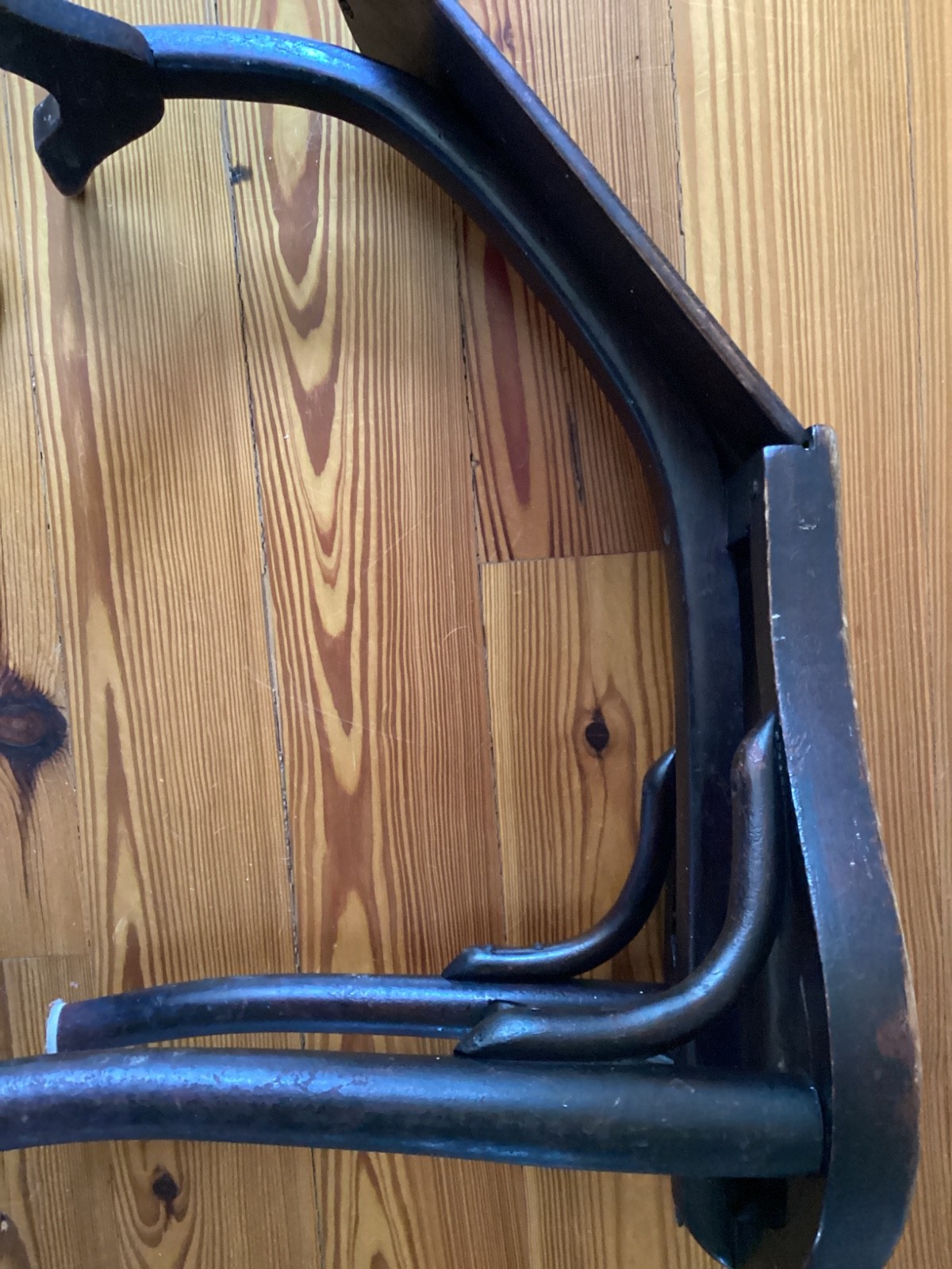 Antique Thonet Bentwood Shoe Fitting Stool, Brown, 25x12.5x15.5"