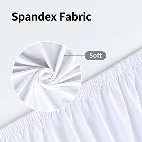 2 Pack Round Fitted Tablecloth Spandex Elastic Stretchable 60" (Round) White