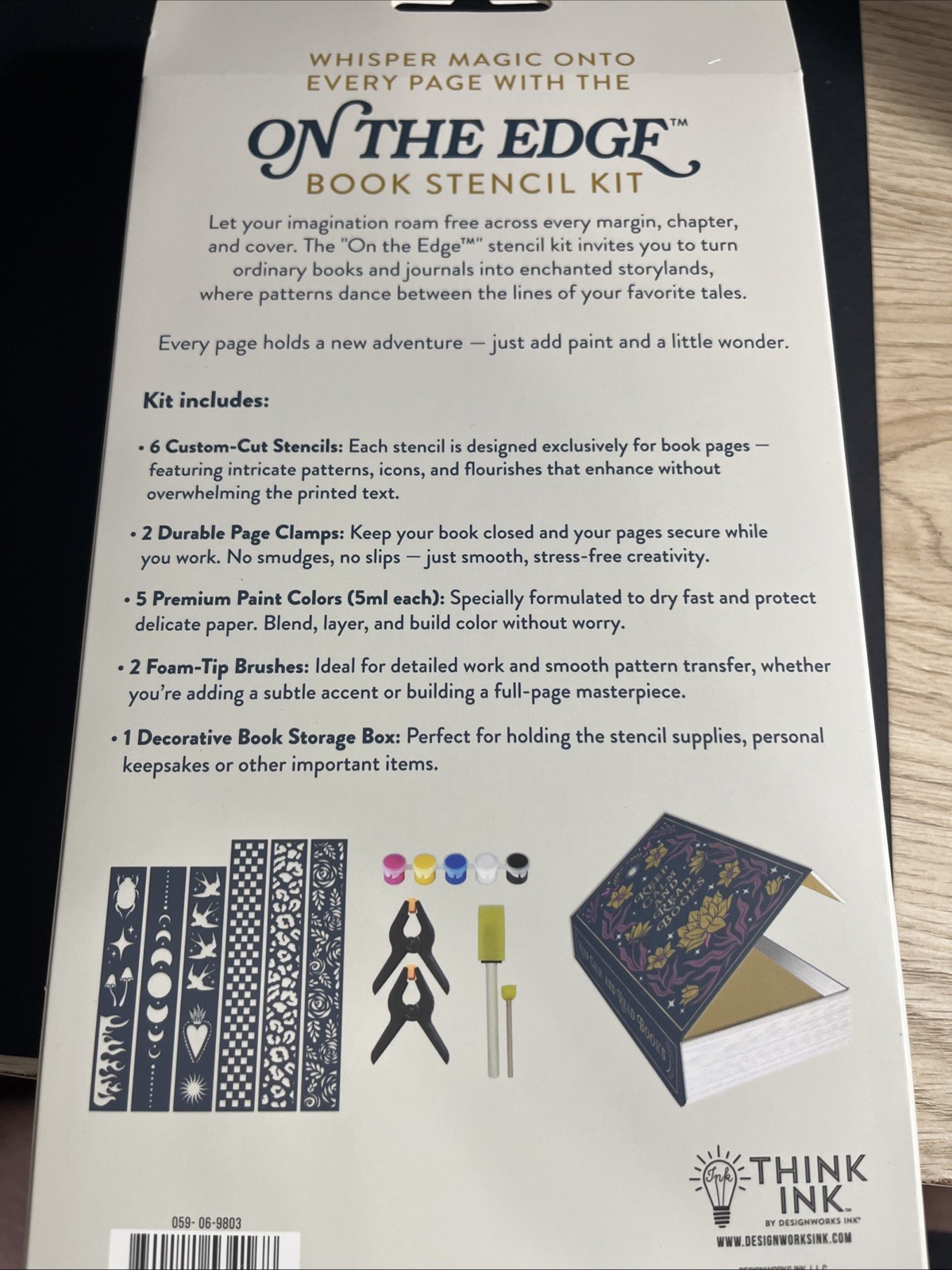 Book Stencil Kit On The Edge Includes Decorative Storage Box Customize your Book