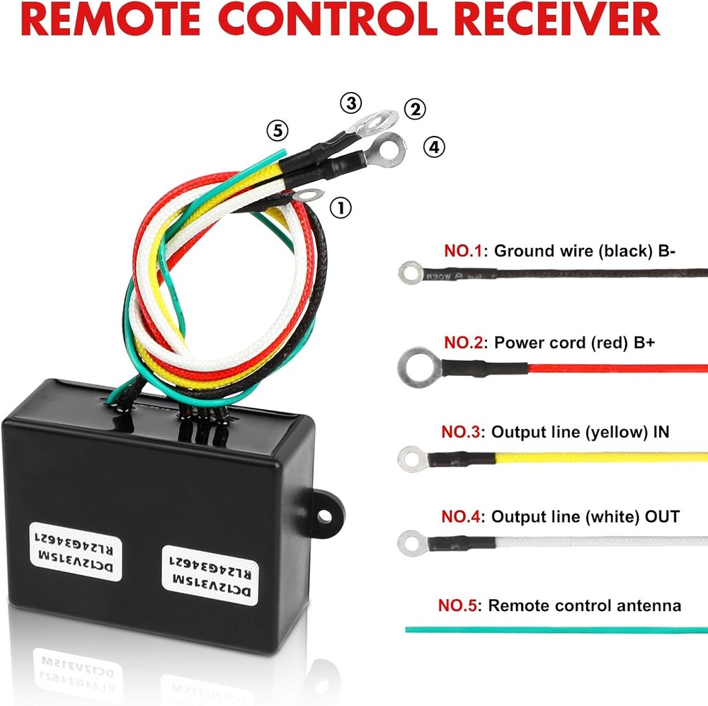 X-BULL Wireless Remote Kit 12V Winch 2 Remote Control Kit Handset Switch Car ATV