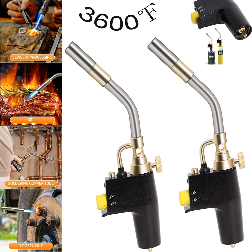 2PC Propane Torch Head Trigger Start MAP Gas Torch Head Welding Torch MAPP Torch