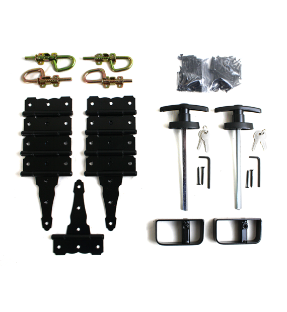 Double Door + Single Door Hardware Kit 5" Colonial Hinges Loop Barrel Bolts