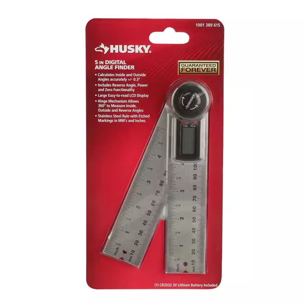Husky Digital 5" Angle Finder Measuring Tool w/ LCD Screen & Lock Function