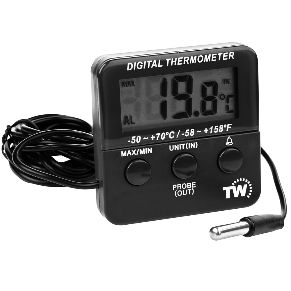 Digital Fridge Thermometer with Alarm Clock and Maximum/Min Temperature Function