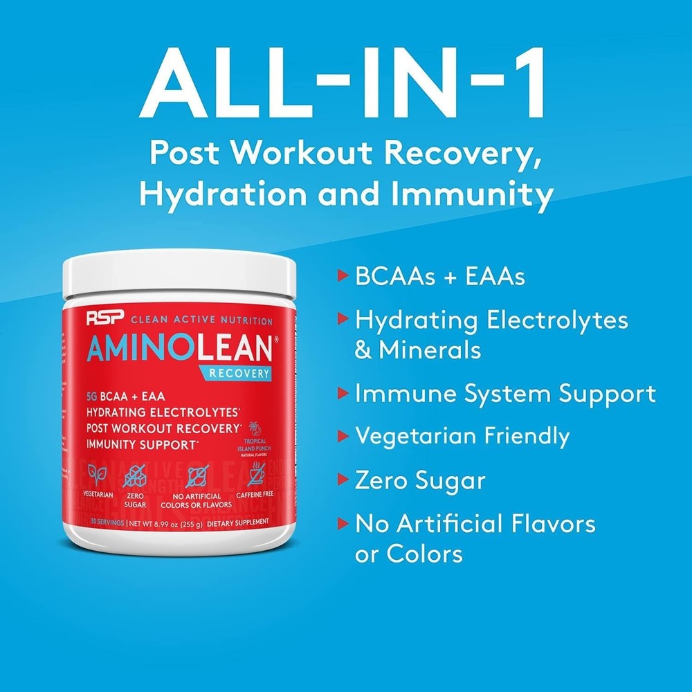 Tropical Punch AminoLean Hydrating Electrolyte Powder for Post-Workout Recovery
