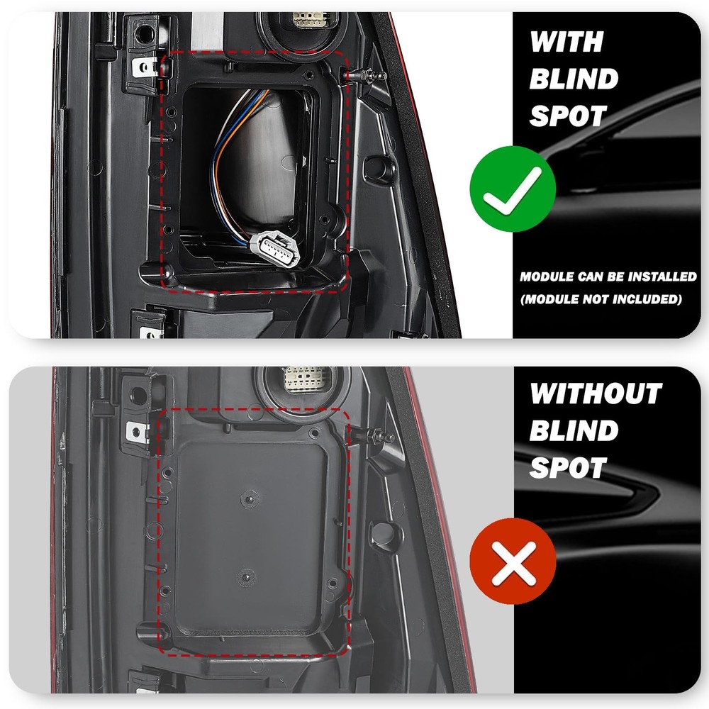 LED Tail Light for 2019-2024 Ram 1500 Left Side with Blind Spot Module
