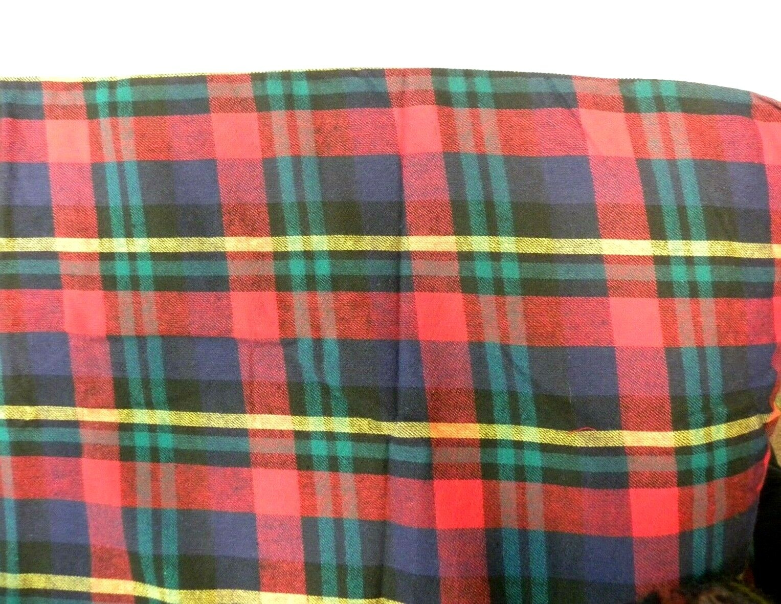 NWT POLARFLEECE Plus Flannel Bed Skirt Red-Multicolor Plaid Full Flaw