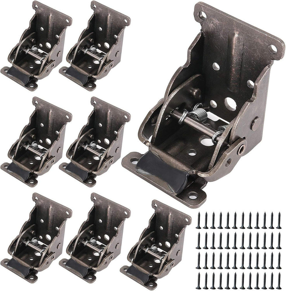 8 PCS 0-90 Degree Folding Table Legs Bracket, Hardware Self Locking Hinge Foldab