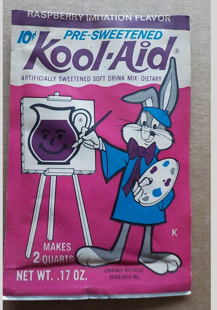1960's Bugs Bunny Kool-Aid Raspberry unopened 10 cent pack with Banned Cyclamate
