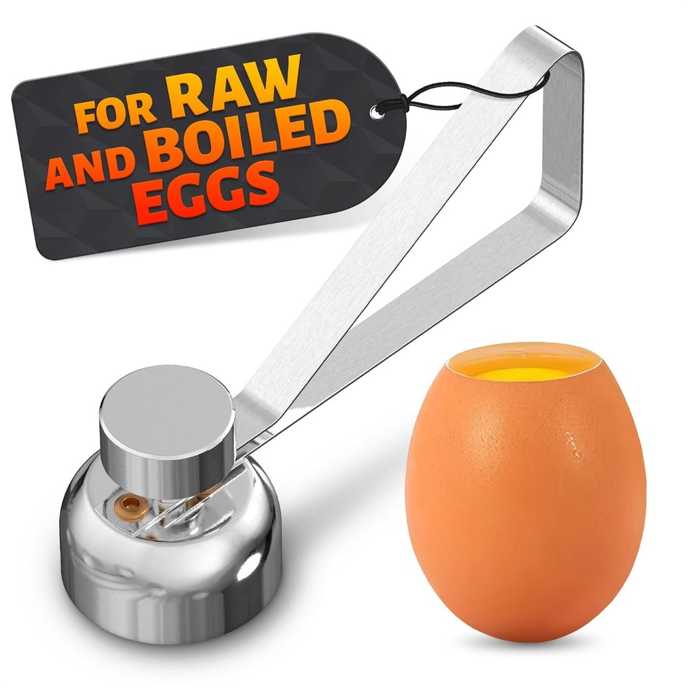 Egg Cracker Tool for Raw Eggs - Stainless Steel Shell Opener