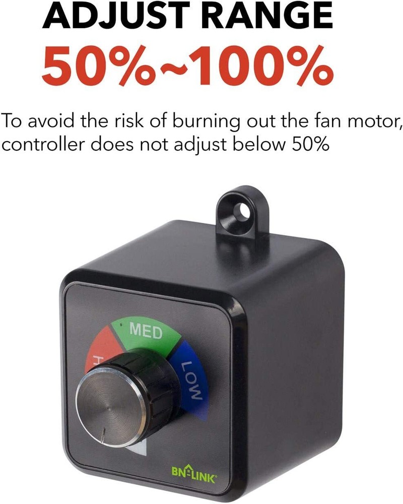 BN-LINK Exhaust Fan Speed Controller Variable 3 Speed Ceiling Vent Fan Control