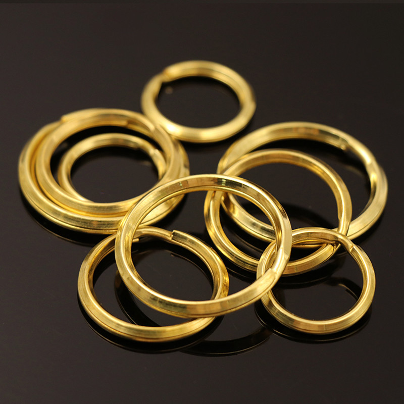 20 25 30mm Solid Brass Key Rings Double Loop Split Jump Ring Open Jump Rings x10