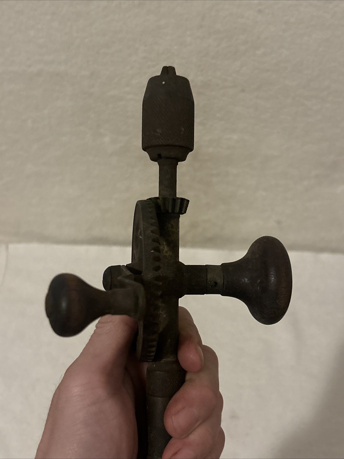 VINTAGE "EGG BEATER" STYLE HAND DRILL UNBRANDED WORKS! FREE SHIP