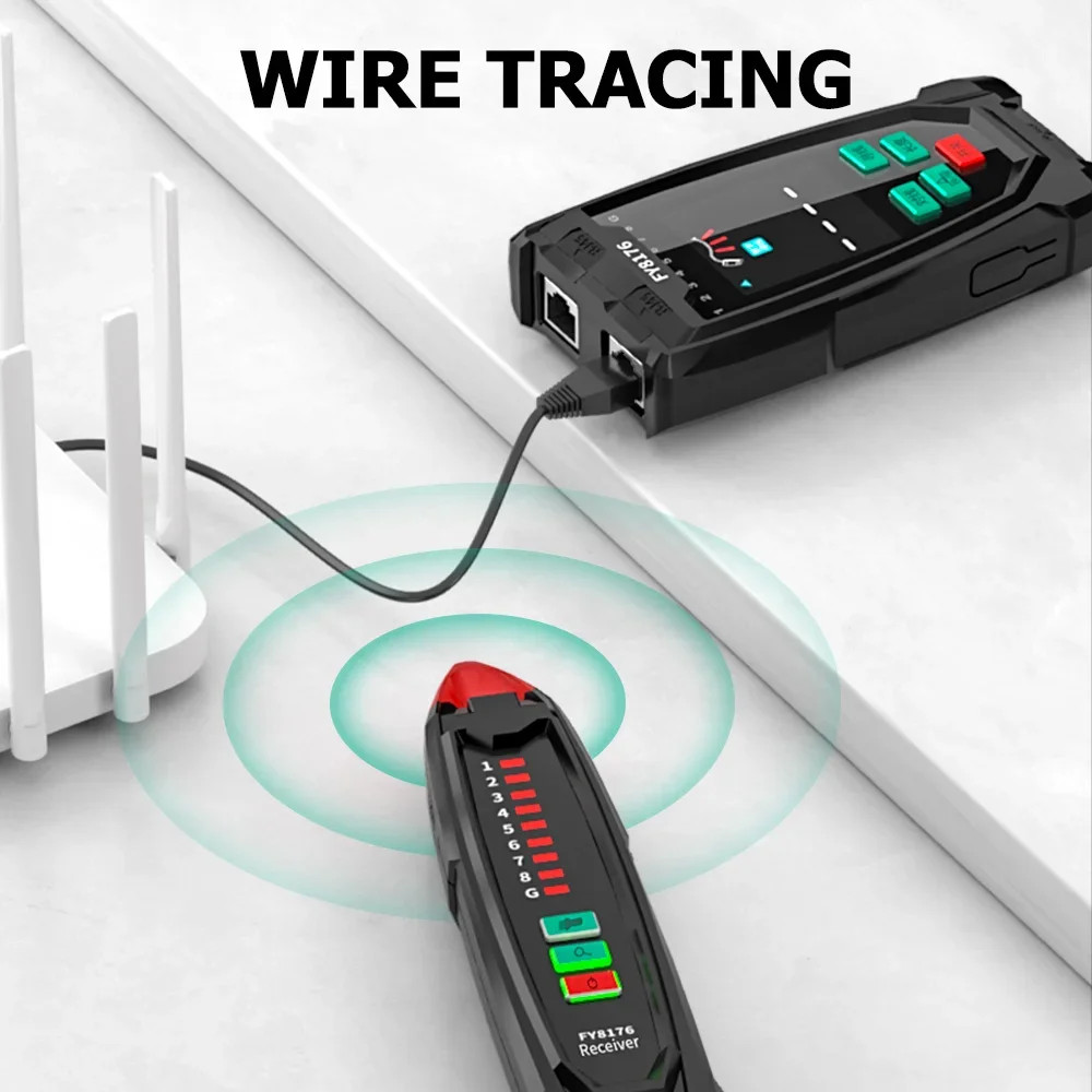 Cable Tester LCD Digital Network Line Finder Wire Tracker PoE Checker Wire Meter