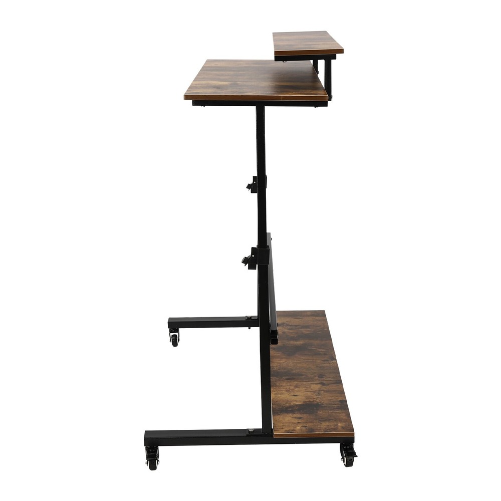 Height Adjustable Computer Laptop Desk Rolling Standing Table for Sofa Bedside