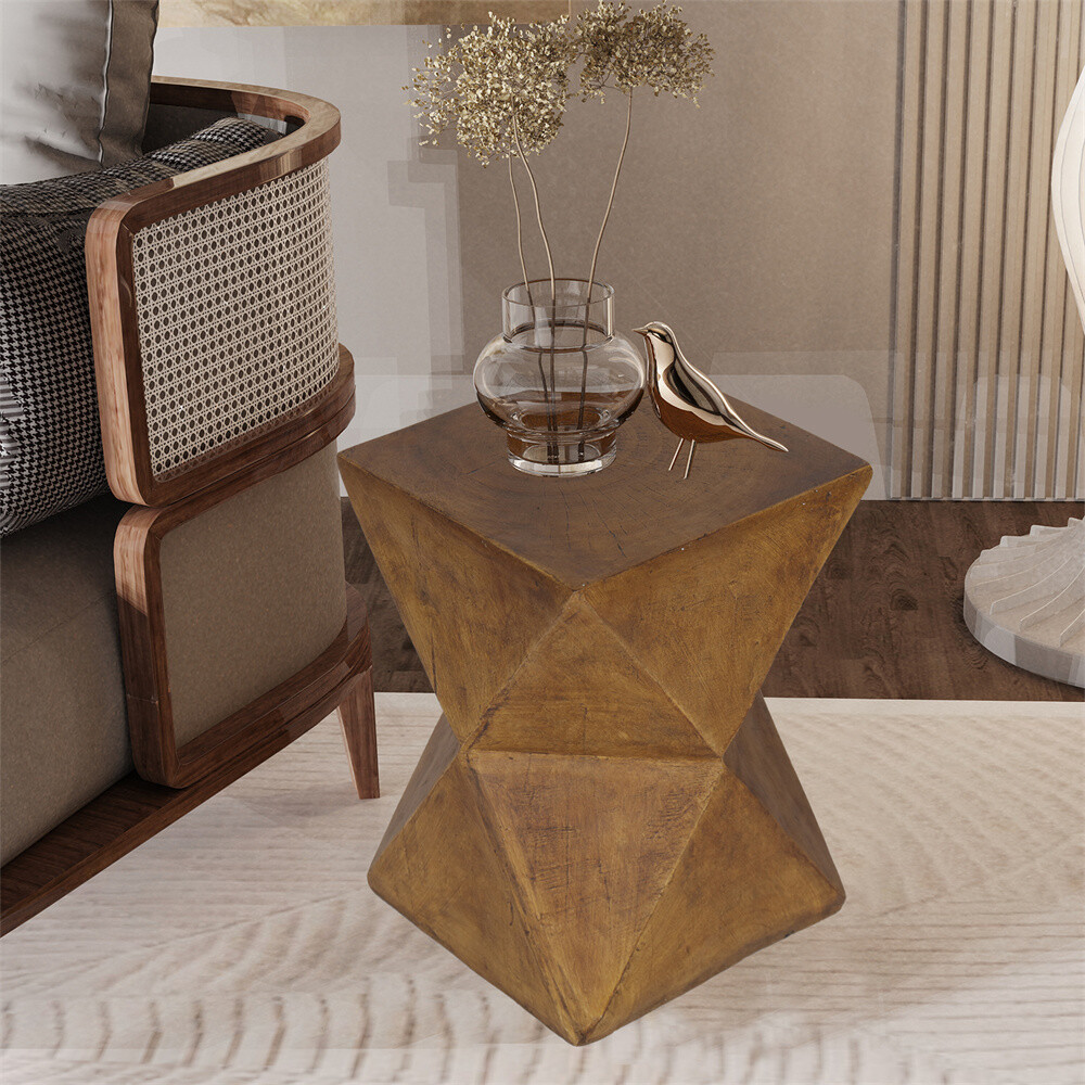 Outdoor Lightweight Concrete Side Table Concrete Stool End Table Accent Table