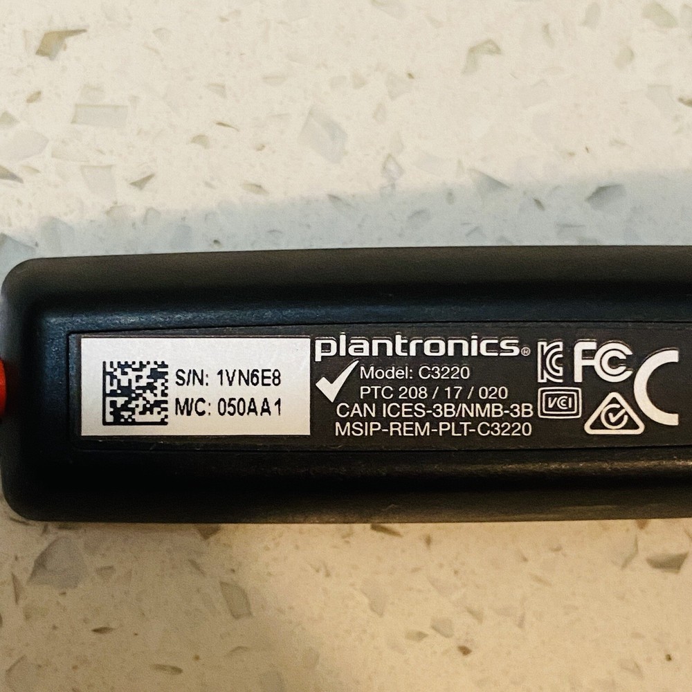 Plantronics Poly C3220 BlackWire USB Wired Headset PLT (H345) Tested