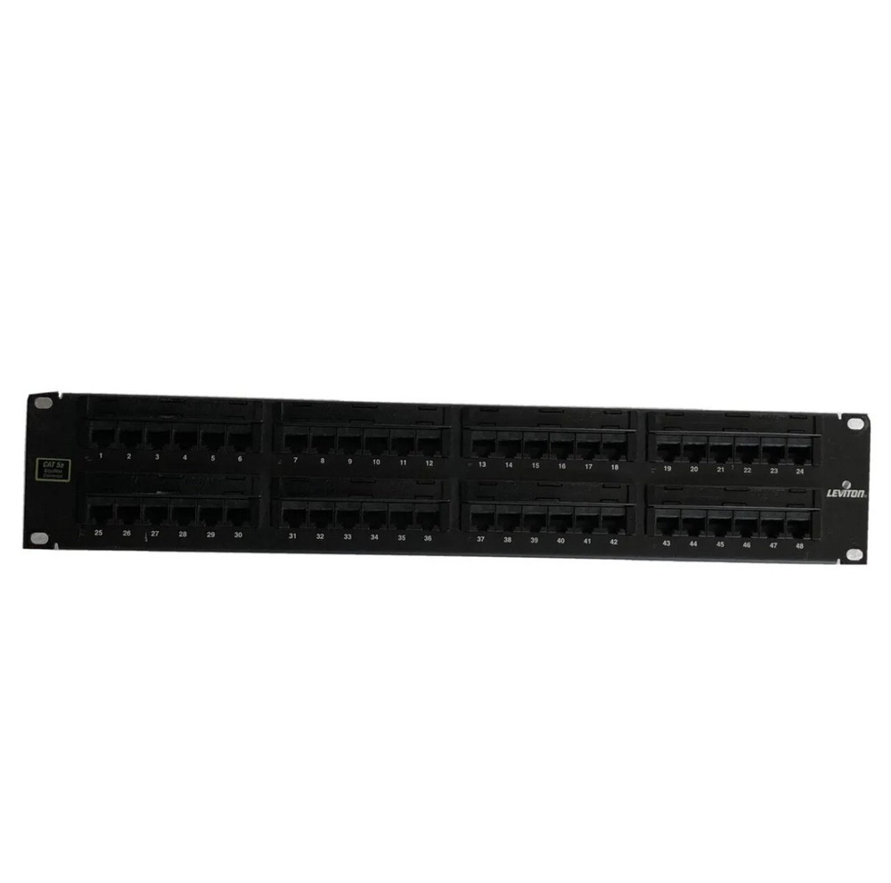 Leviton 5G596-U48 GigaMax 5E Universal Patch Panel, 48-Port, 2RU, Cat 5E