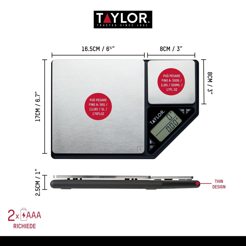 KitchenCraft Digital Kitchen Scale Dual Platform, Pro Professional Standard, ...
