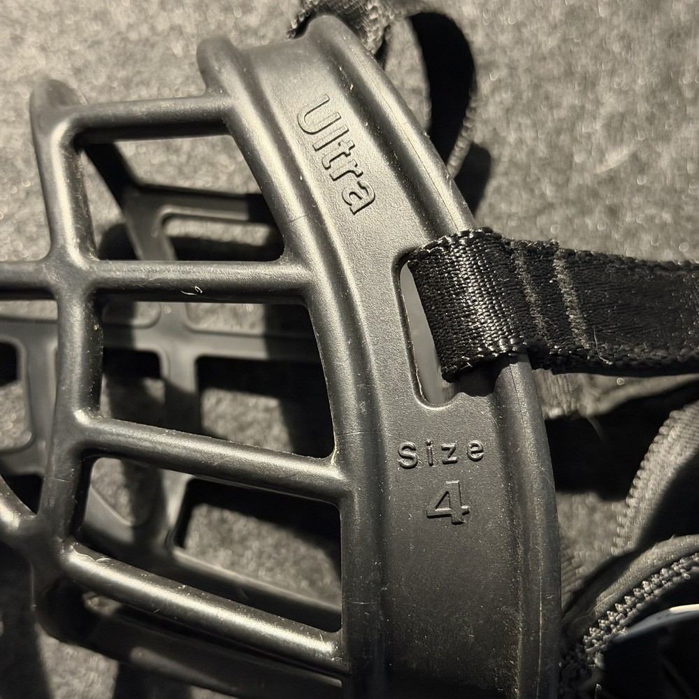 Baskerville Ultra Muzzle Size 4 Black Rubber Custom Adjustable Breathable Dog