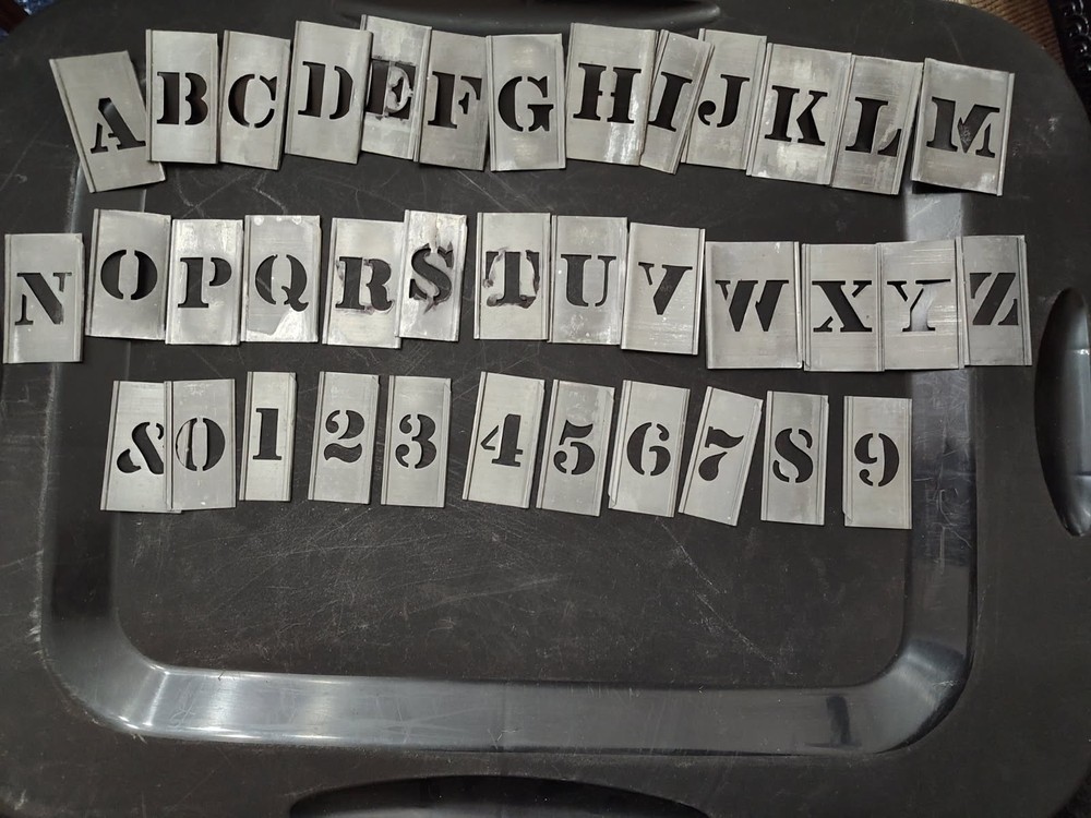 WW2 USGI 1944 Dated Metal Stencil Set 99% Complete Excellent Condition