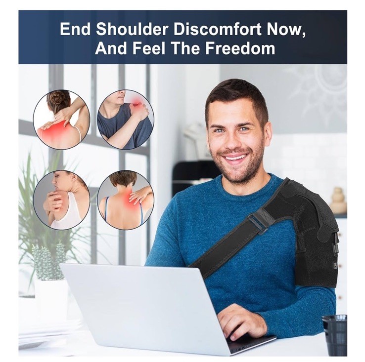 Heating Shoulder Wrap with Vibration Massager, Electric Heated Shoulder Support