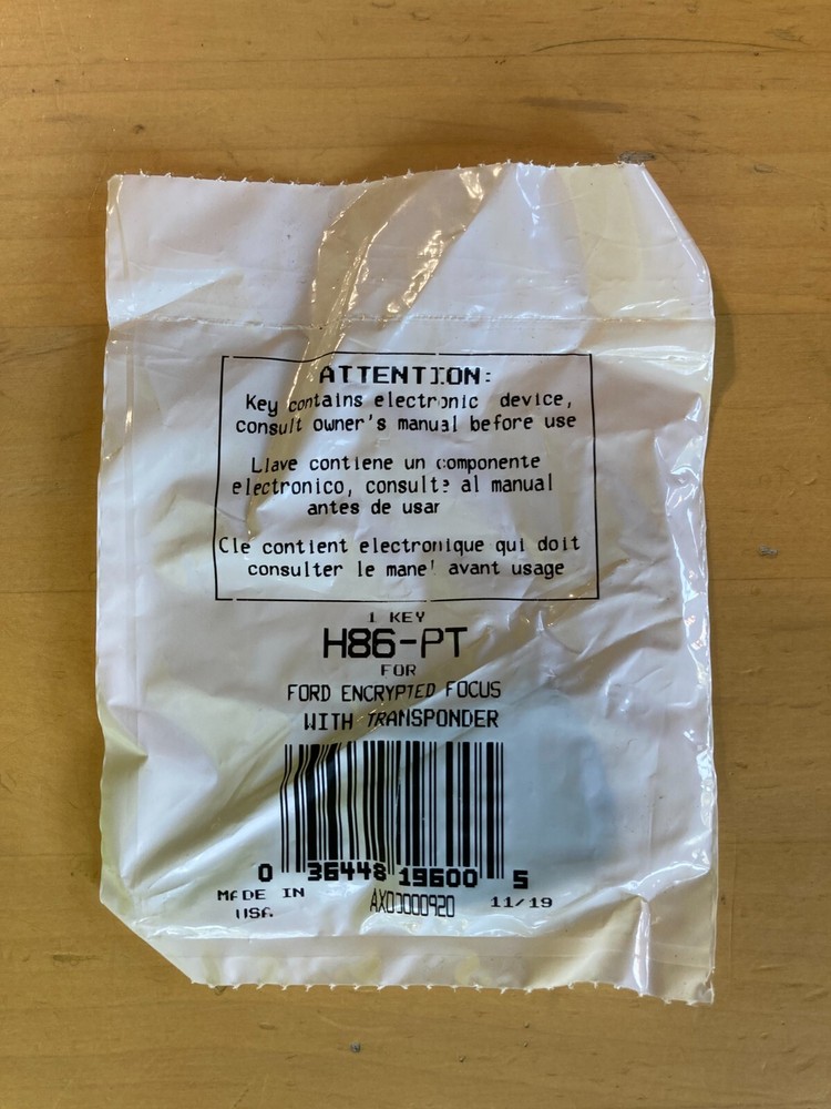 (2) H56-PT Ford Encrypted Focus w/ Transponder Key Blank