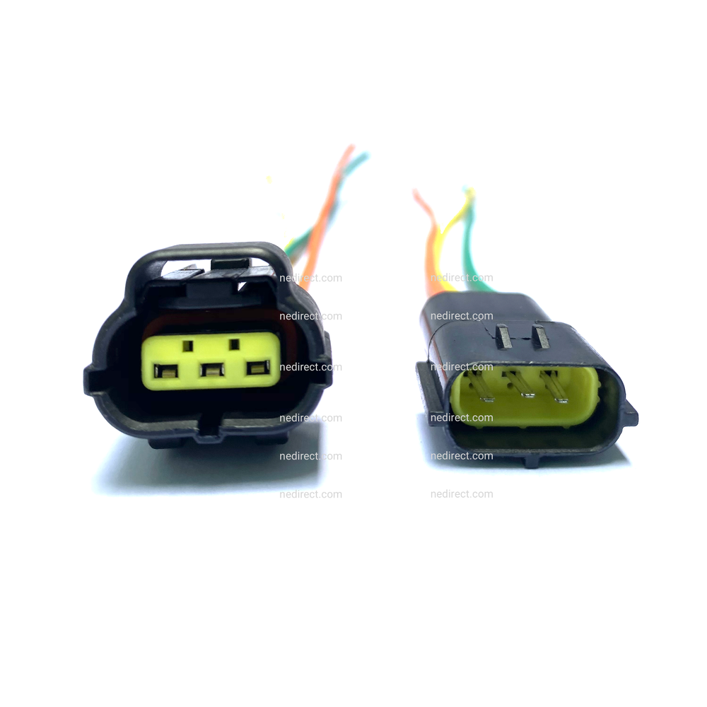6" ASSEMBLED WATERPROOF 3 PIN ELECTRICAL 1.8MM AWG WIRE CONNECTOR PLUG