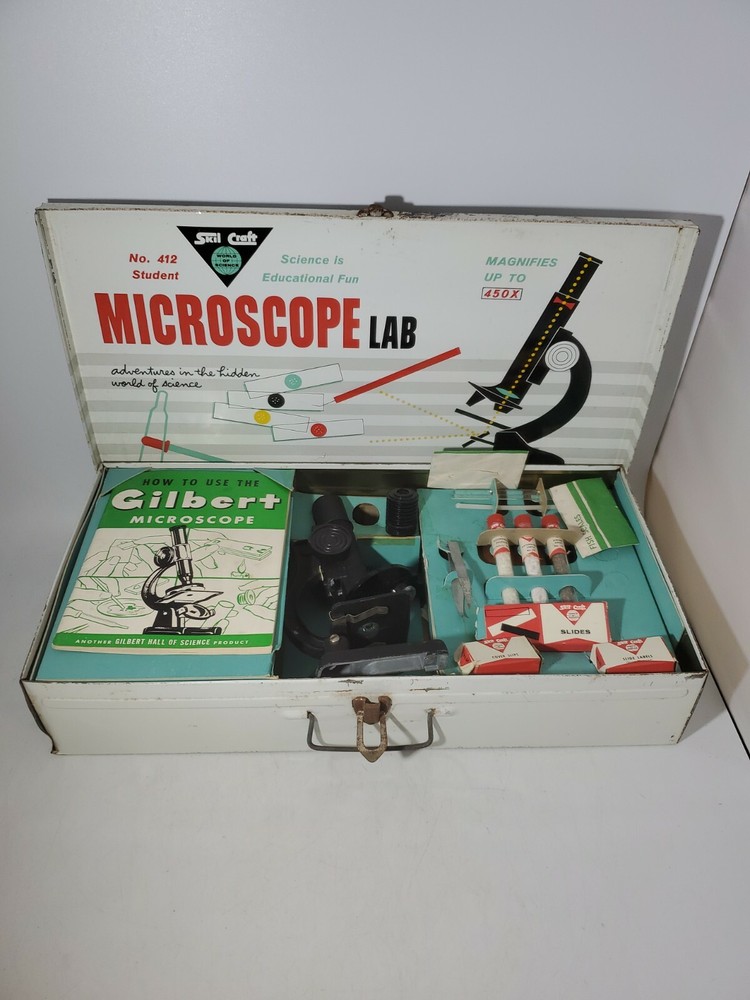 Vintage Skil Craft Microscope Lab Set No. 412 1959