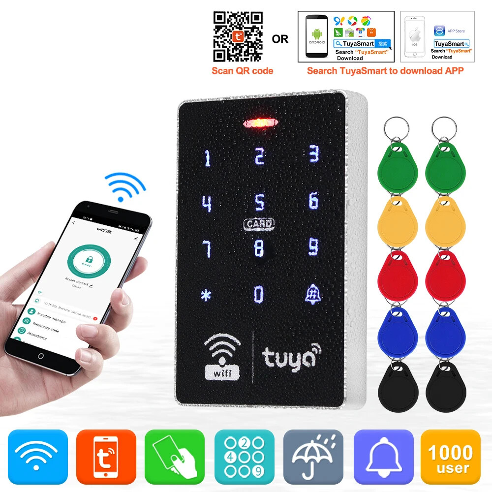 Wifi Tuya Door Access Control System Set Waterproof Keypad Controller APP Remote