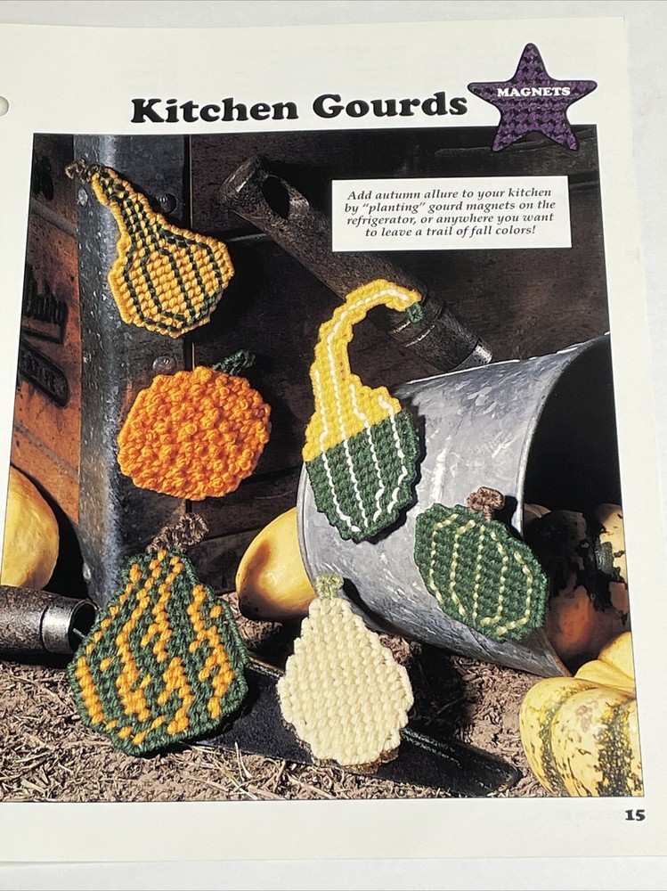 Kitchen Gourds Magnets Leisure Arts Plastic Canvas Pattern