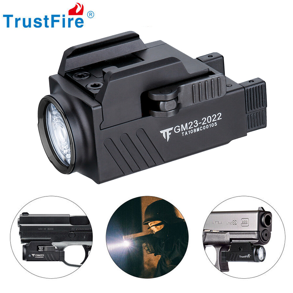 Rail Mounted Compact Tactical Gun Light Weapon Torch LED Flashlight NB For Glock