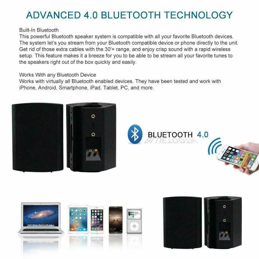 Herdio Wireless Bluetooth Speakers Waterproof Wall Mount Indoor Outdoor