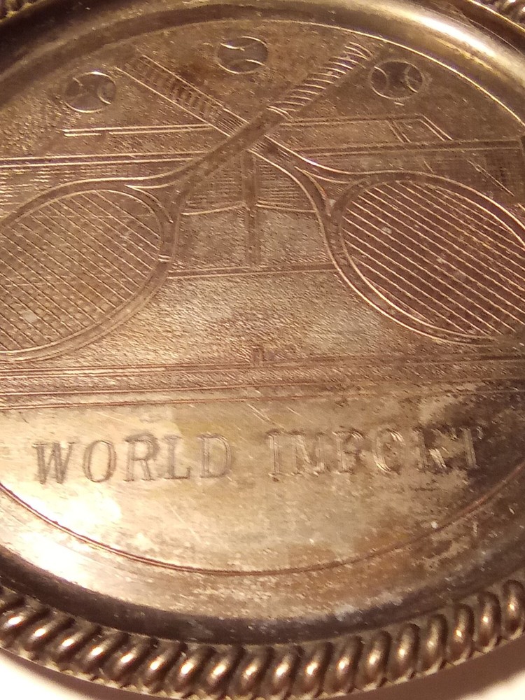 TENNIS SILVER PLATED DISH WORLD IMPORT GREAT FOR ANY OLDER COLLECTION!