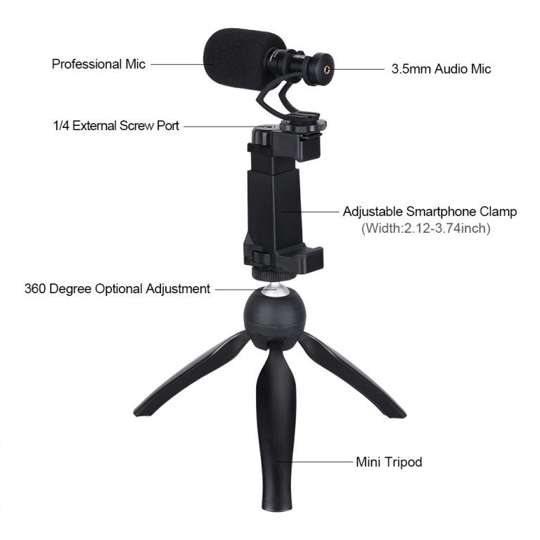 CoMica - On-Camera Directional Mic w/ Phone Holder