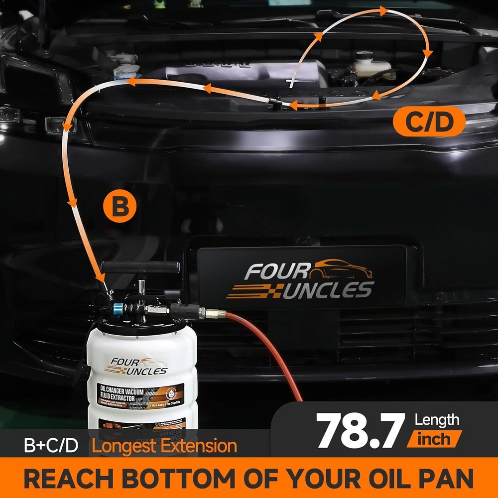 Lightweight 15L Fluid Extractor - Manual and Pneumatic Modes for Convenient Use