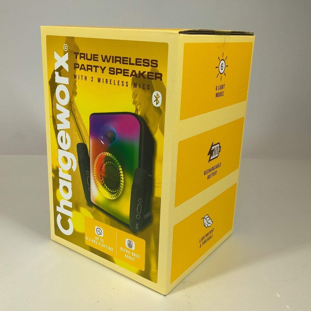 New Chargeworx True Wireless Party Speaker Bluetooth Speaker KH131BK