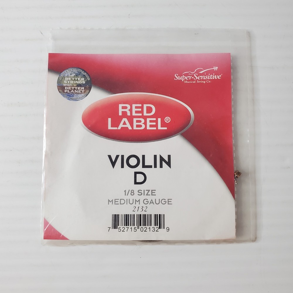Red Label Violin D Single String 1/8 Size Medium Gauge 2132 Super Sensitive