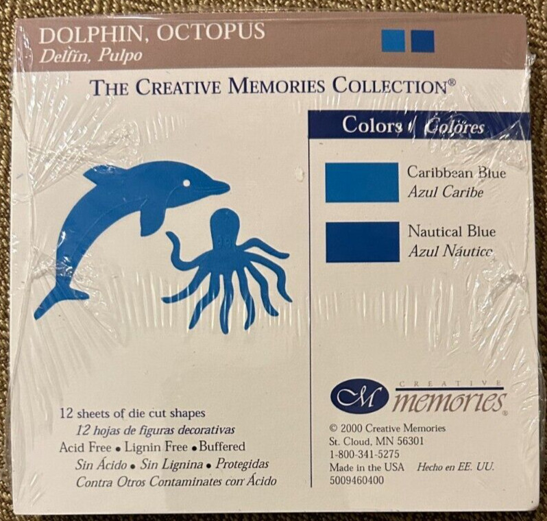 Creative Memories Dolphin, Octopus die cuts - Nautical Blue