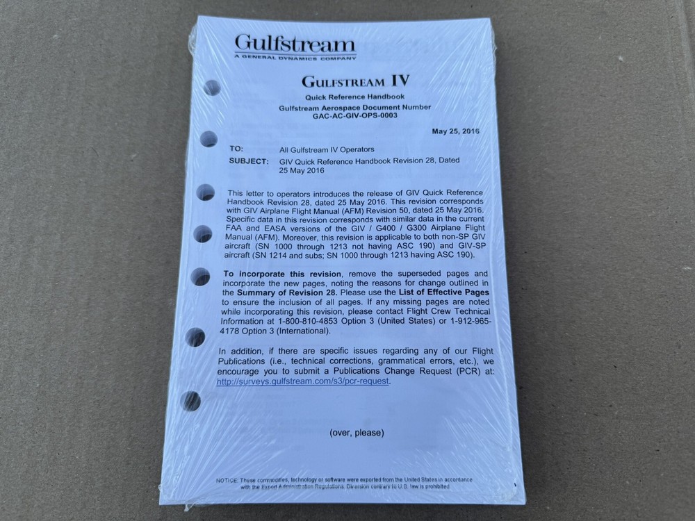 Gulfstream IV Quick Reference Handbook