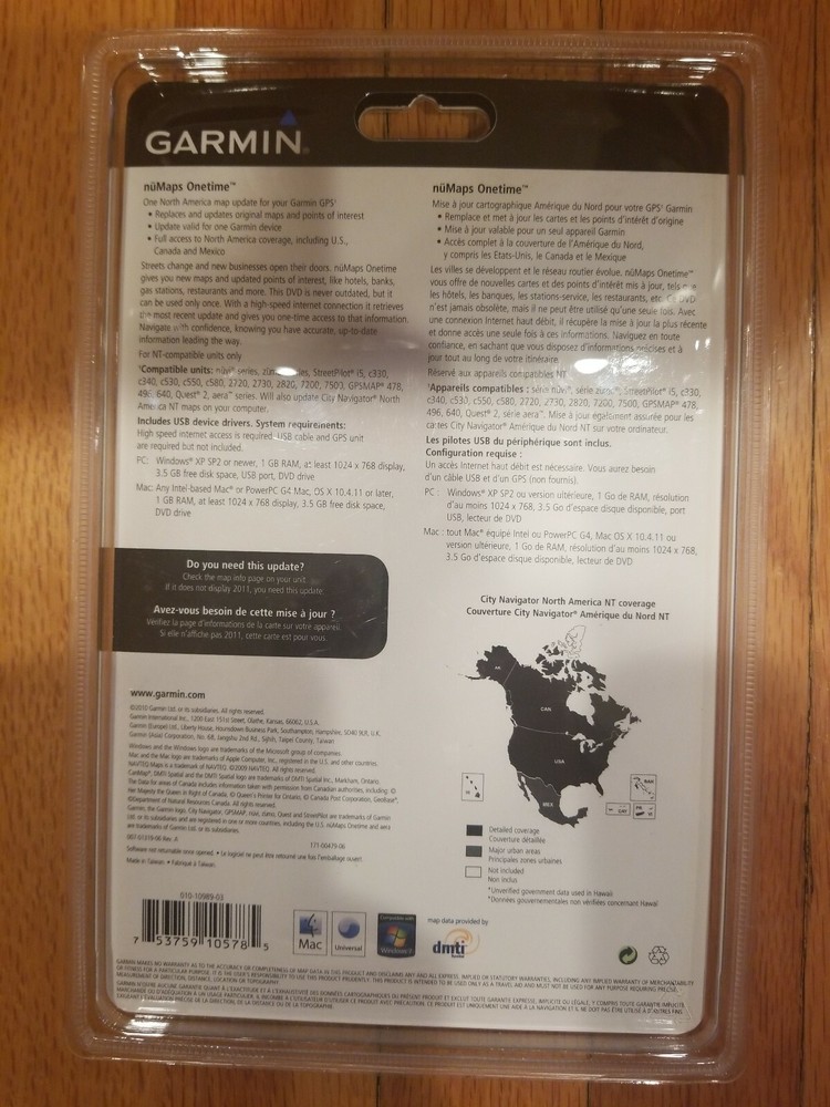 Garmin nuMaps Onetime North America Map Update 2010