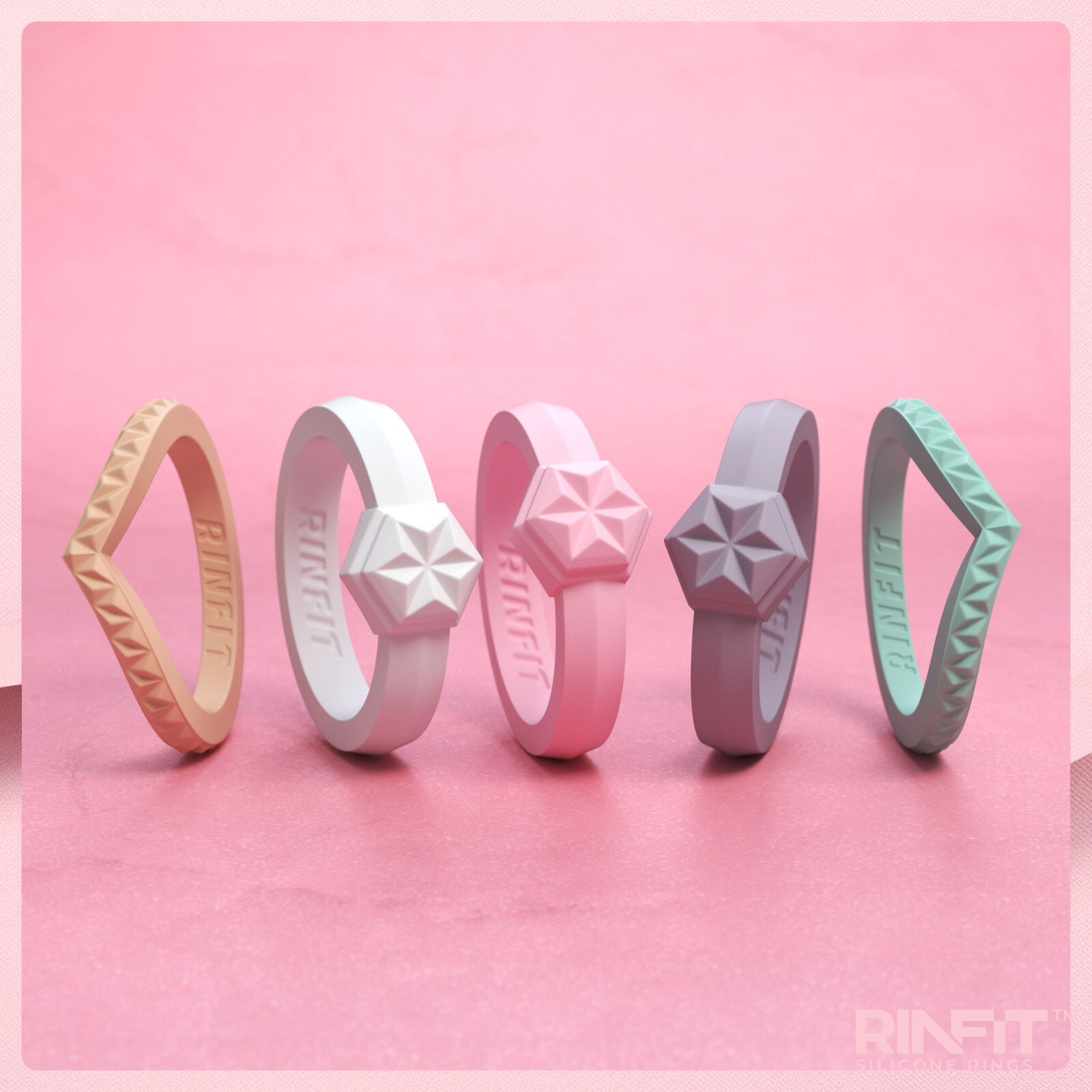 Stackable Couture Silicone Wedding Ring | Soft&Durable Band for Women by Rinfit