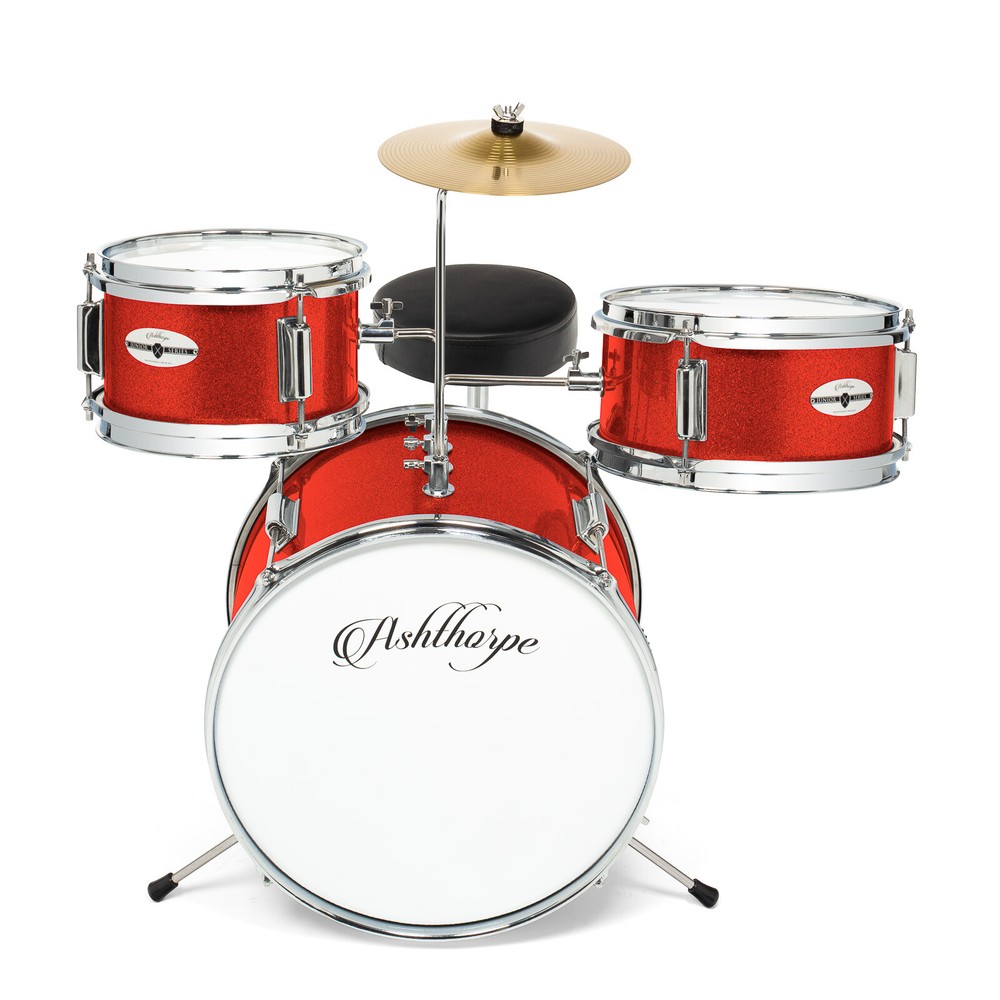 OPEN BOX - 3-Piece Junior Drum Set - Complete Mini Beginner Kit -Red