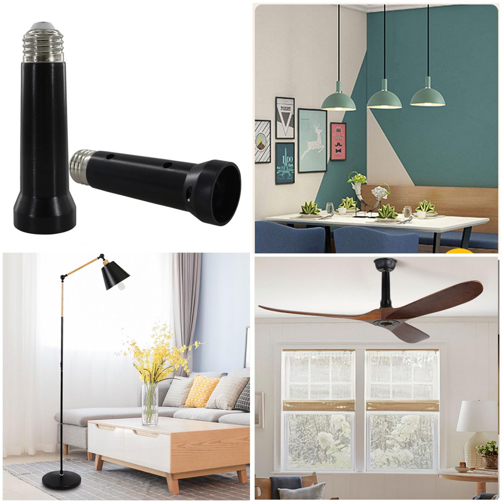 5.31 Inches Light Socket Extender, E26 to E27 Light Bulb Extension Socket Lamp L