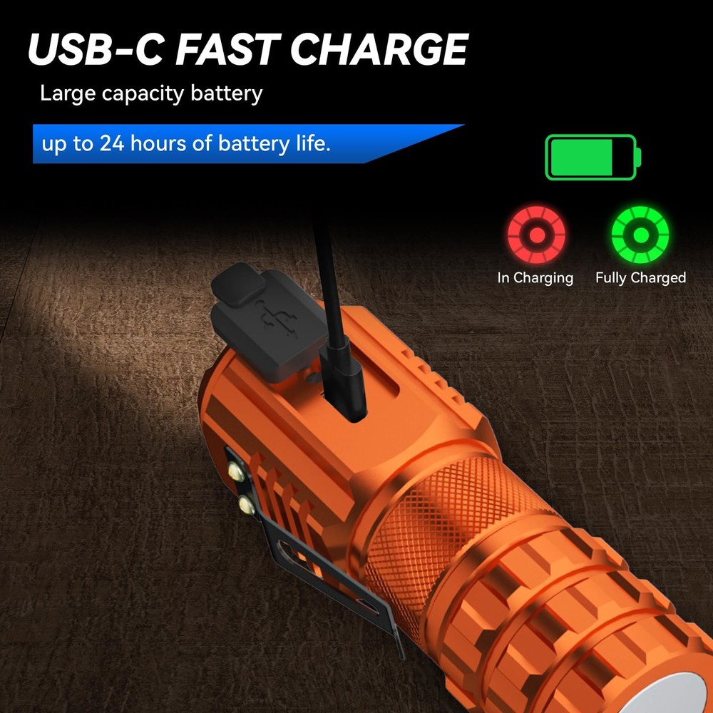 XC06 Mini Flashlight Rechargeable,Pocket Flashlight with Magnet,Super Bright ...