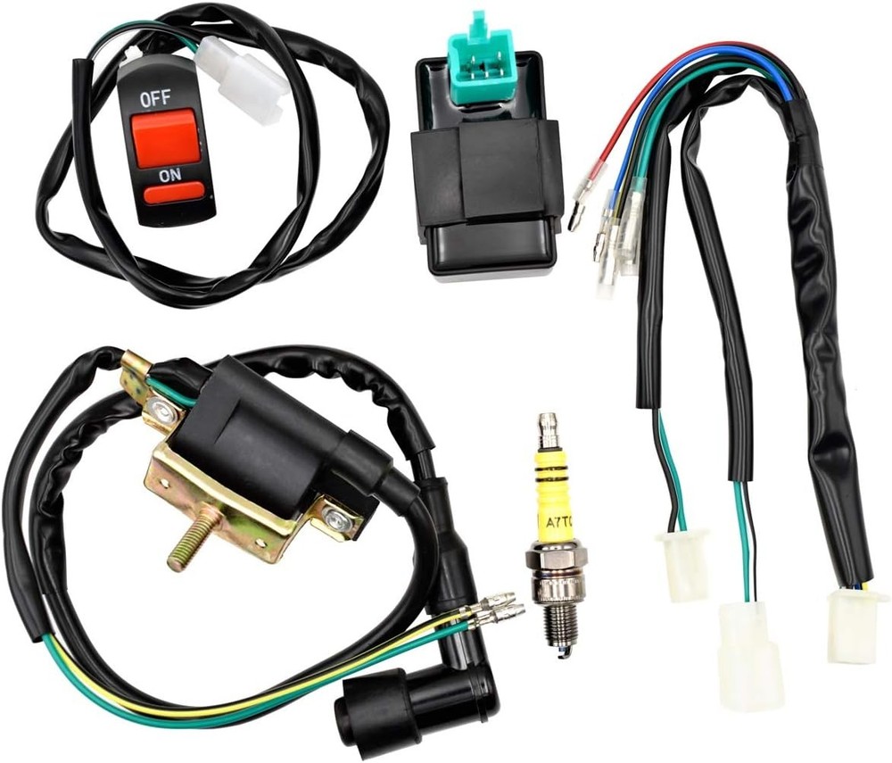 Wiring Loom Magneto Ignition Coil CDI Kill Switch Spark Plug